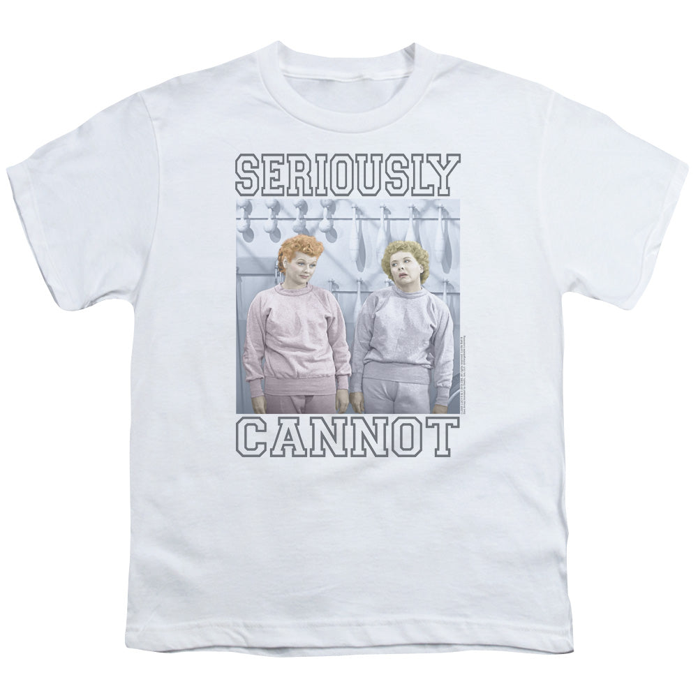 I Love Lucy Seriously Cannot Kids Youth T Shirt White