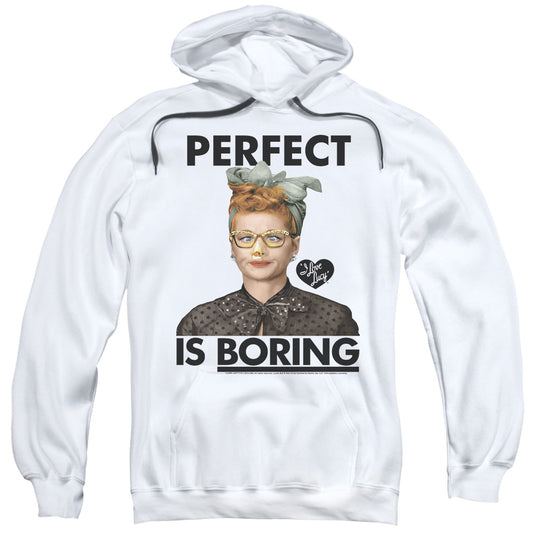 I Love Lucy Perfect is Boring Mens Hoodie White