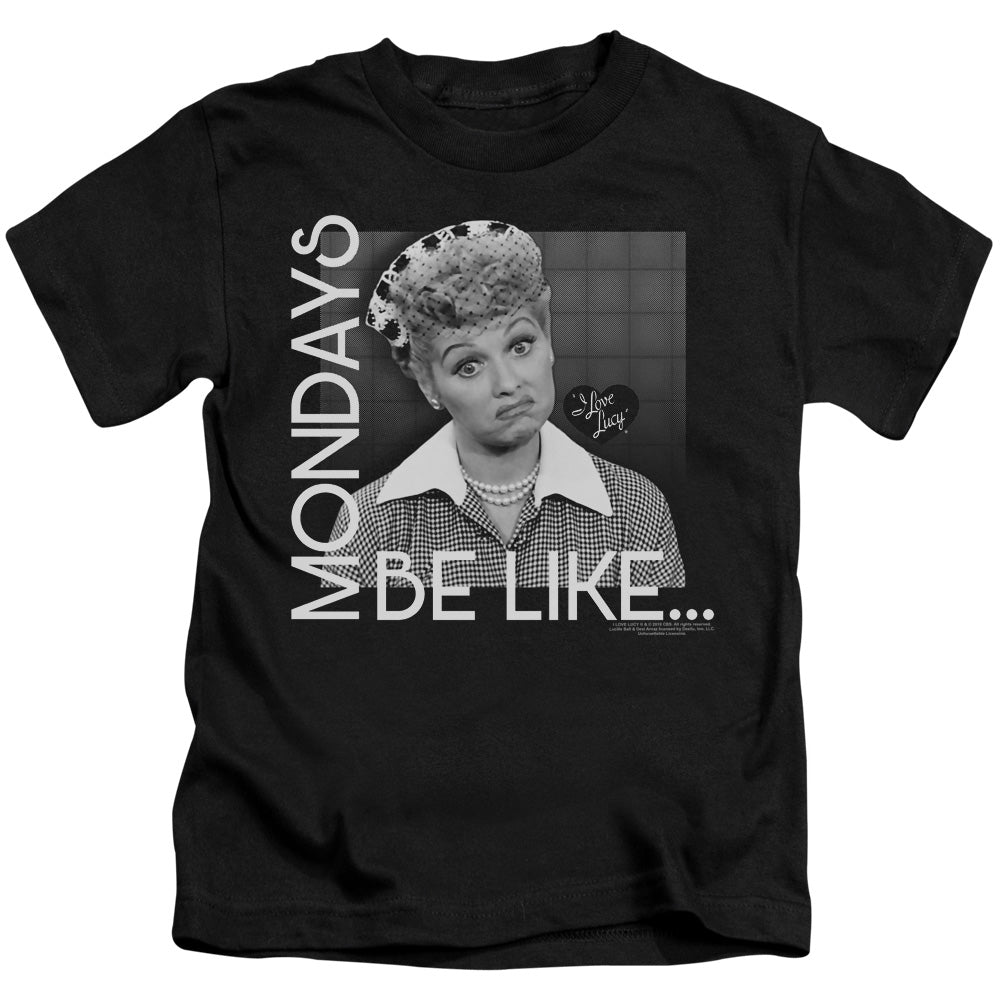 I Love Lucy Mondays Be Like Juvenile Kids Youth T Shirt Black