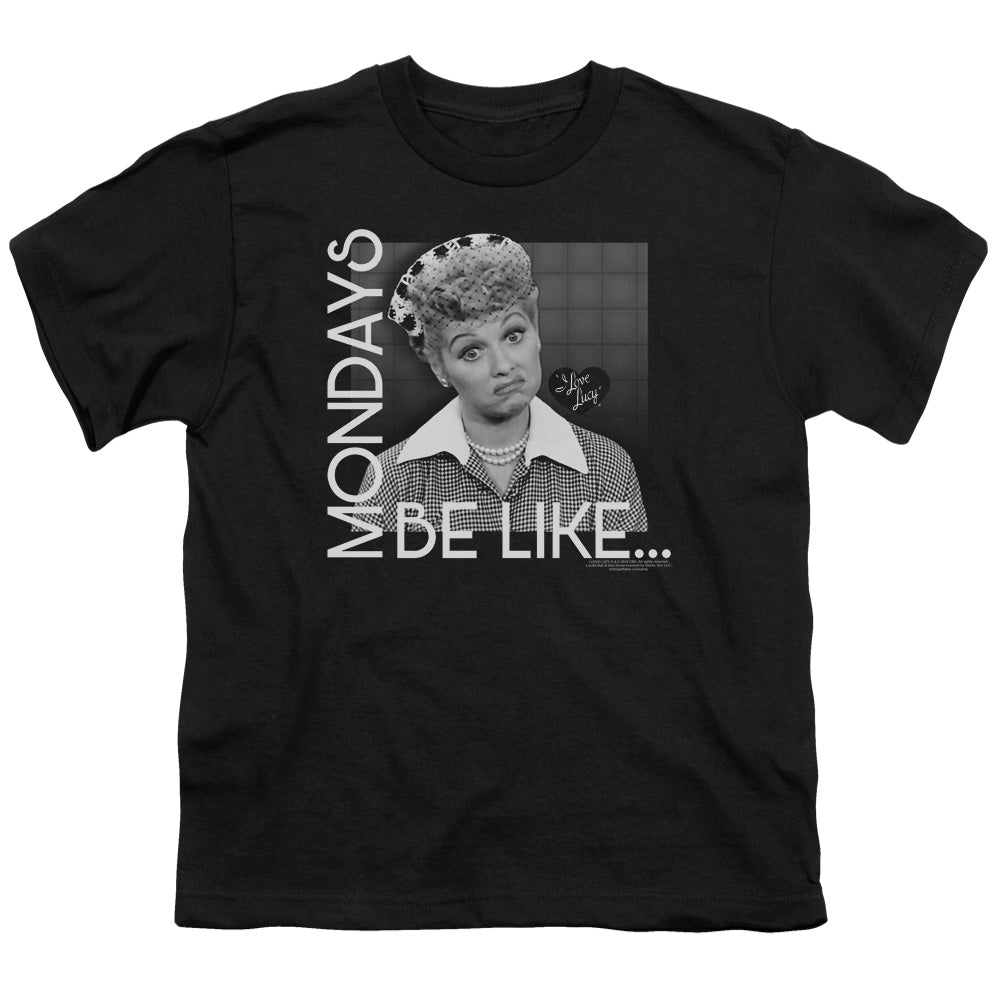 I Love Lucy Mondays Be Like Kids Youth T Shirt Black