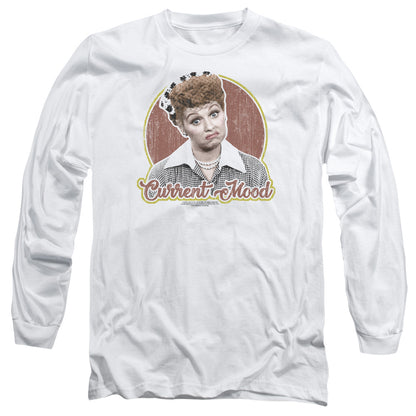 I Love Lucy Current Mood Mens Long Sleeve Shirt White