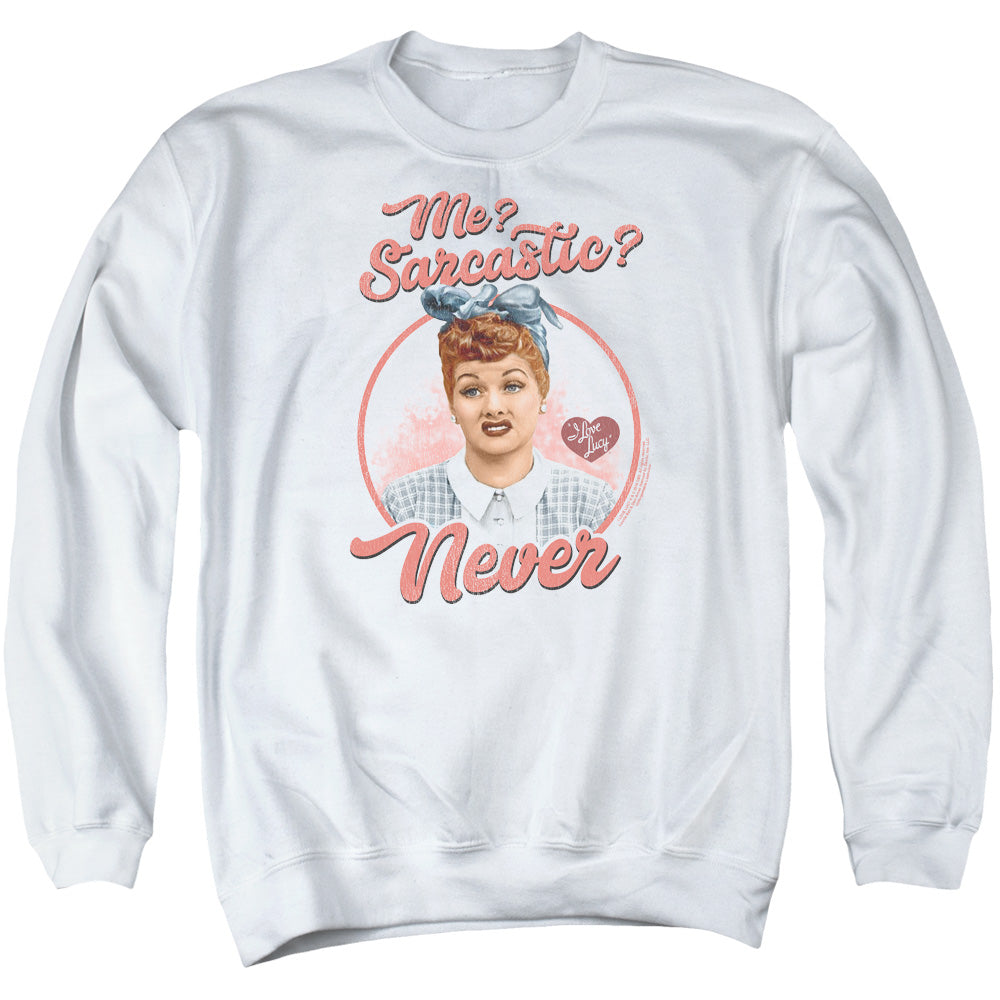 I Love Lucy Sarcastic Mens Crewneck Sweatshirt White