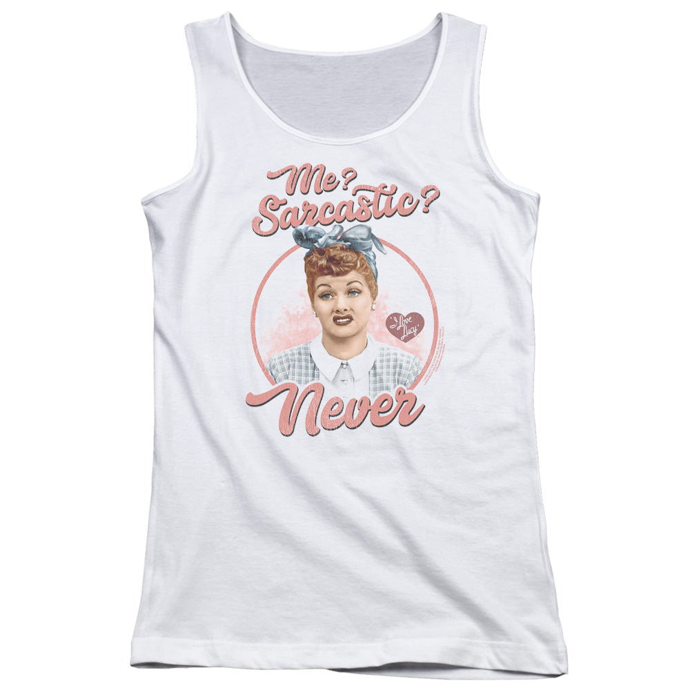 I Love Lucy Sarcastic Womens Tank Top Shirt White