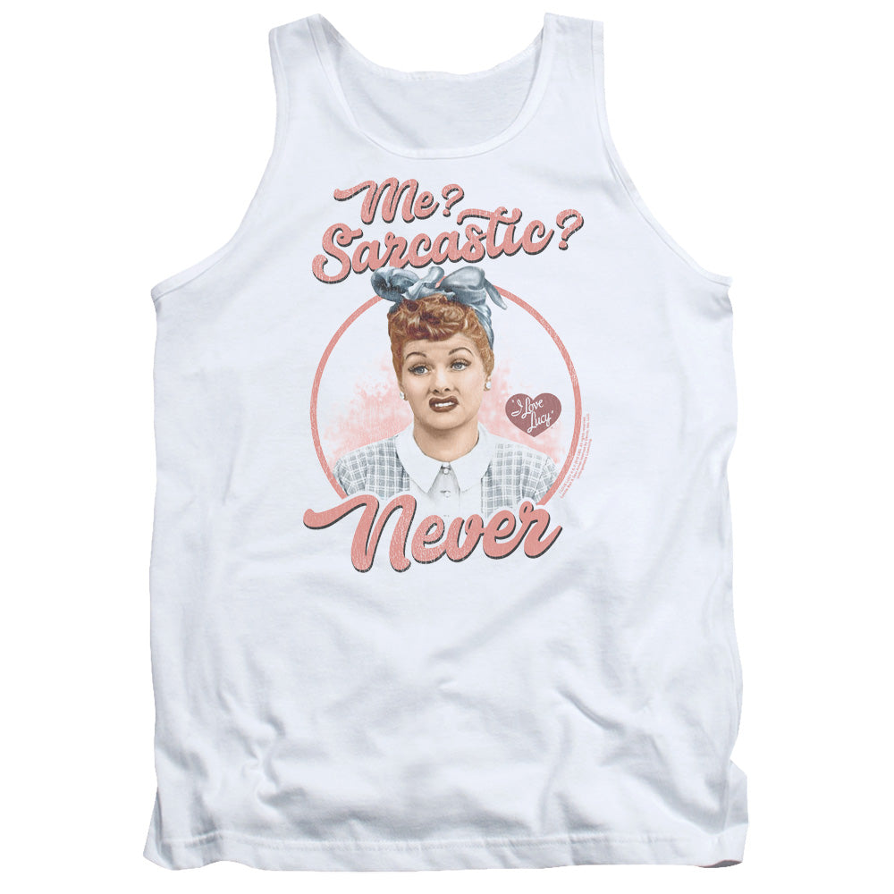 I Love Lucy Sarcastic Mens Tank Top Shirt White