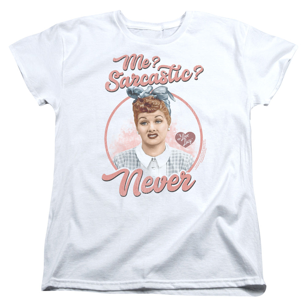 I Love Lucy Sarcastic S S Women's Tee White
