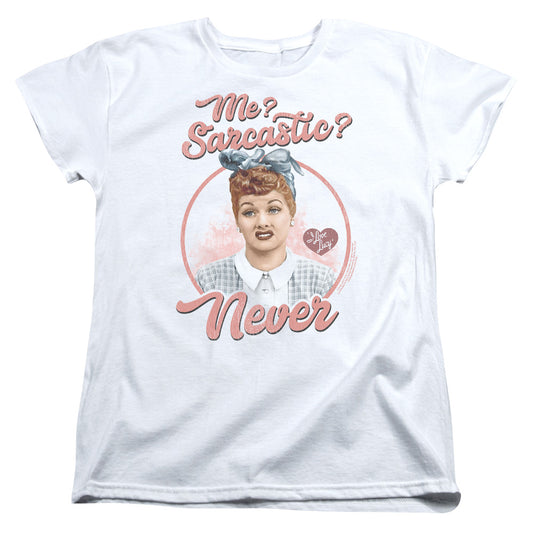 I Love Lucy Sarcastic S S Women's Tee White