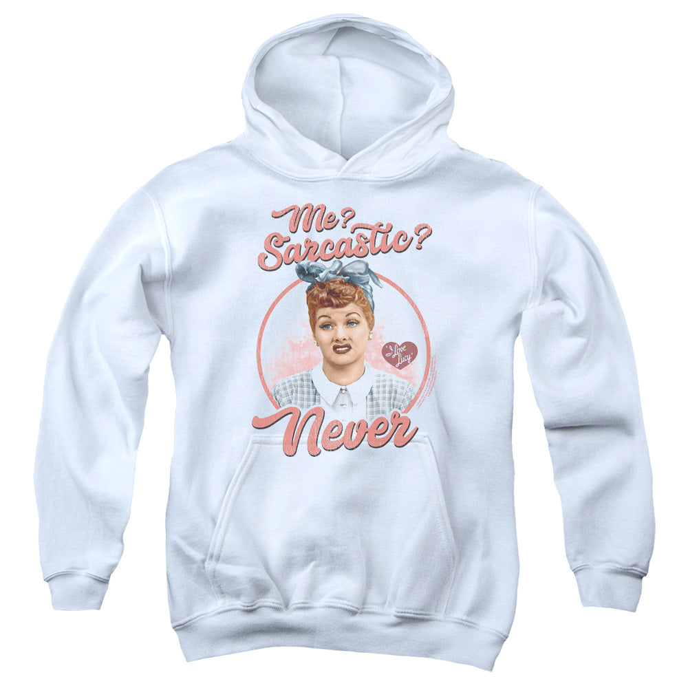 I Love Lucy Sarcastic Kids Youth Hoodie White