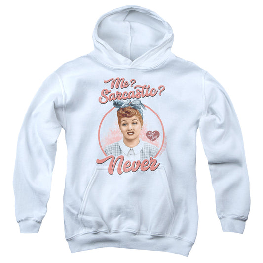 I Love Lucy Sarcastic Kids Youth Hoodie White