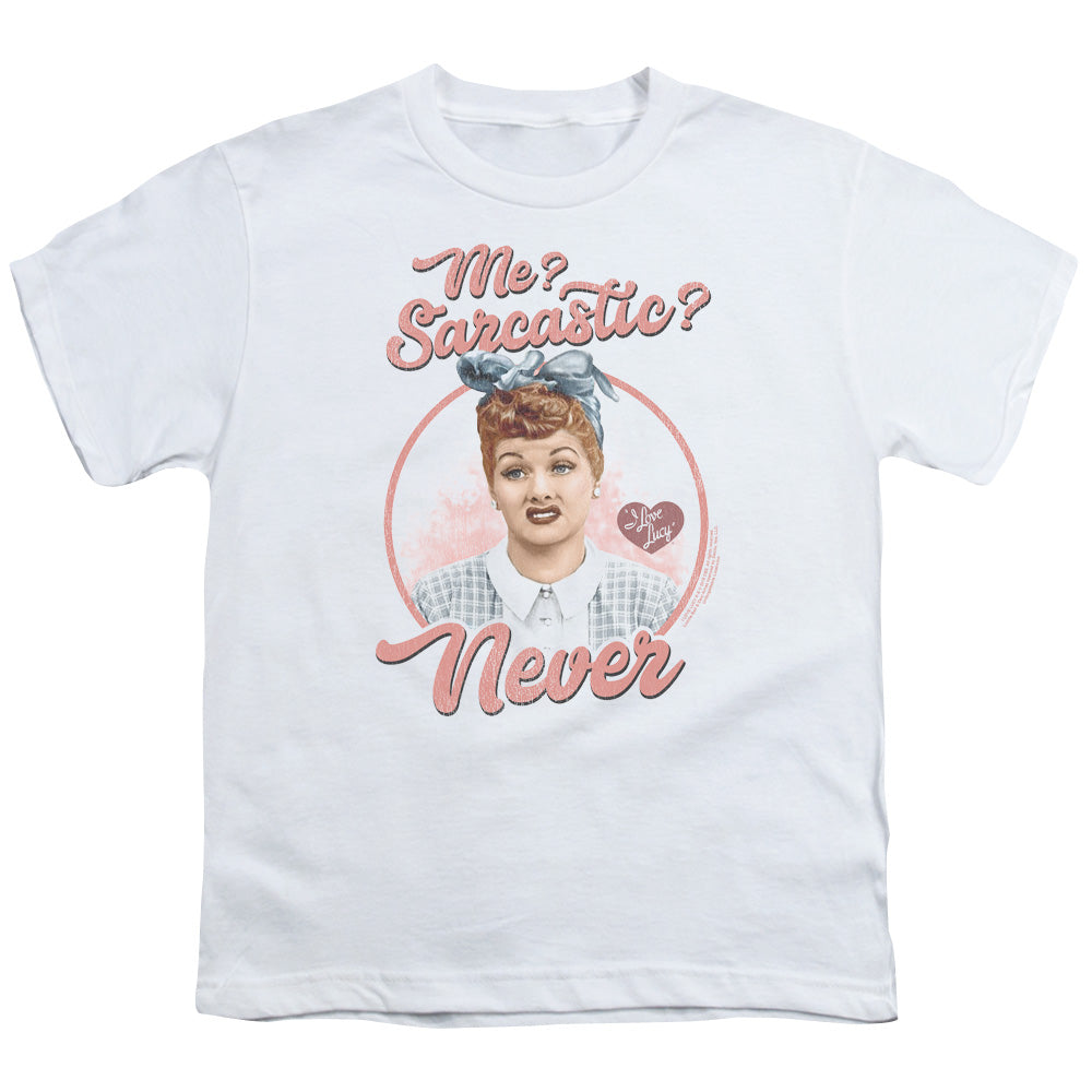 I Love Lucy Sarcastic Kids Youth T Shirt White