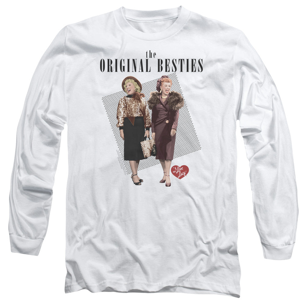 I Love Lucy Original Bestie Mens Long Sleeve Shirt White