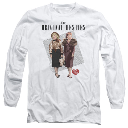 I Love Lucy Original Bestie Mens Long Sleeve Shirt White