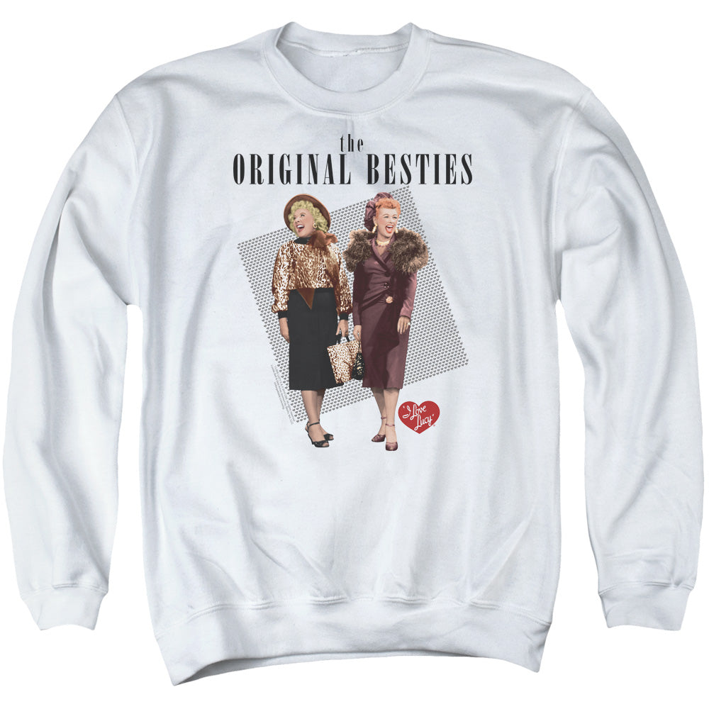 I Love Lucy Original Bestie Mens Crewneck Sweatshirt White