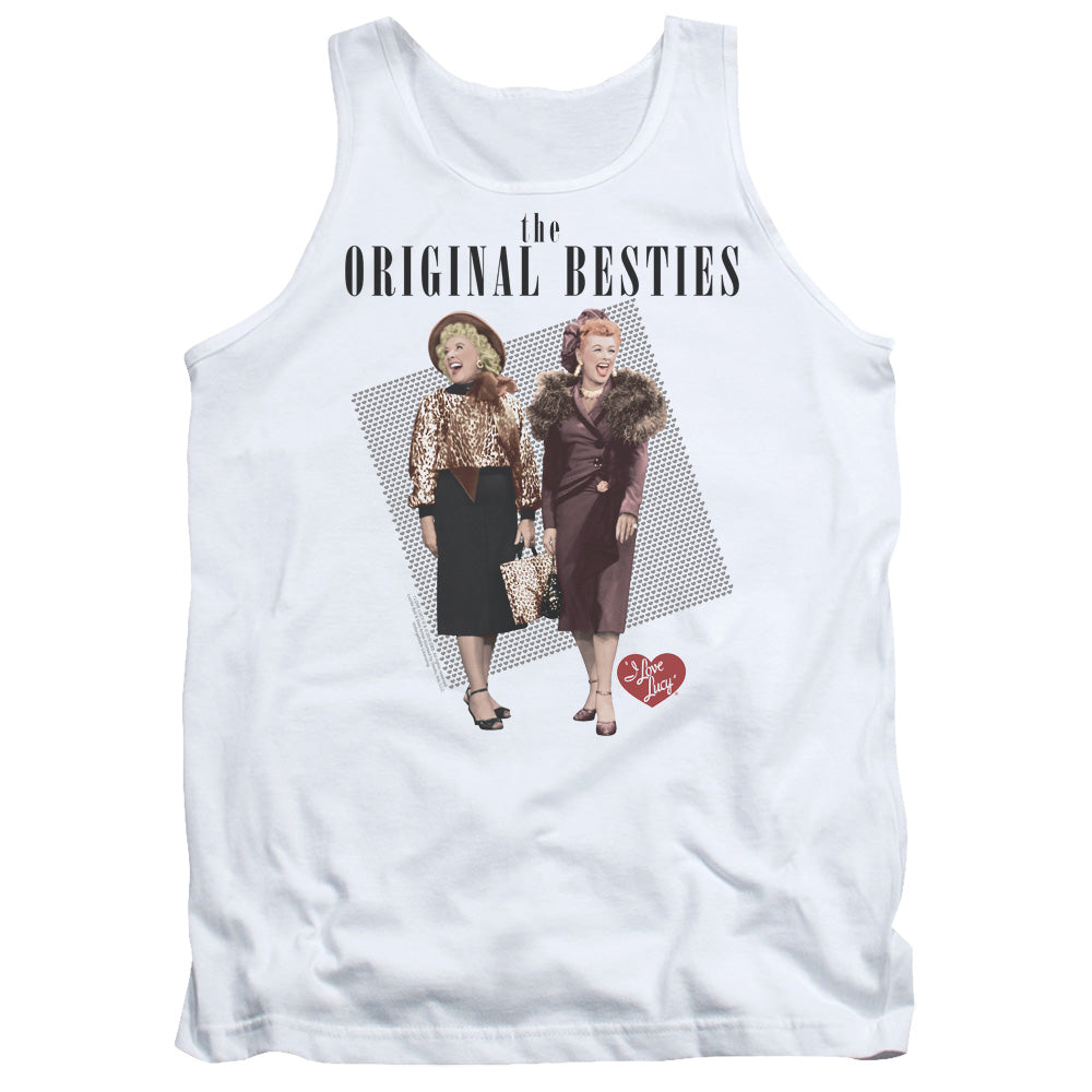 I Love Lucy Original Bestie Mens Tank Top Shirt White