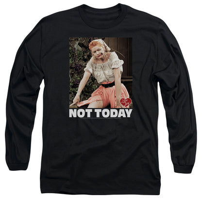 I Love Lucy Not Today Mens Long Sleeve Shirt Black