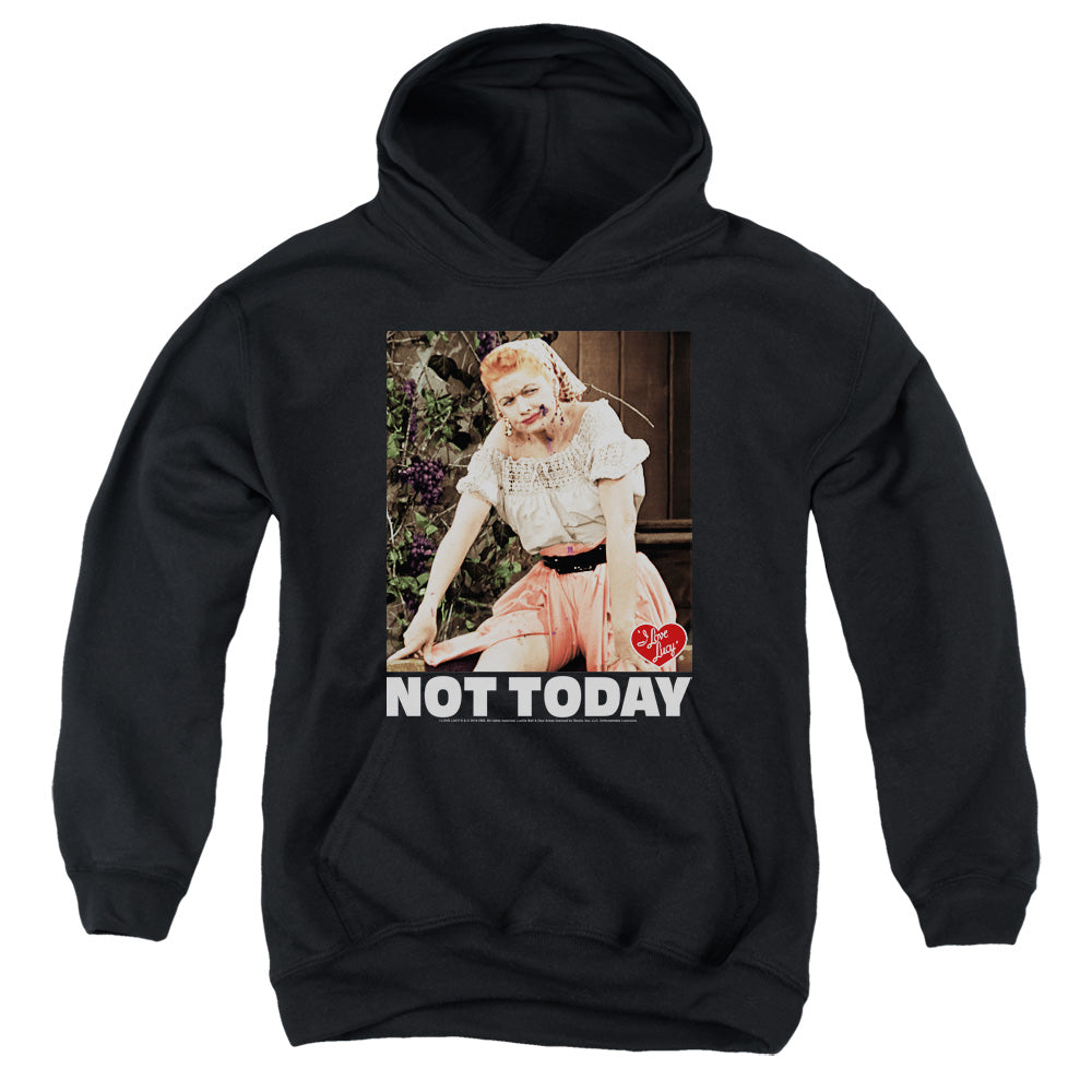 I Love Lucy Not Today Kids Youth Hoodie Black