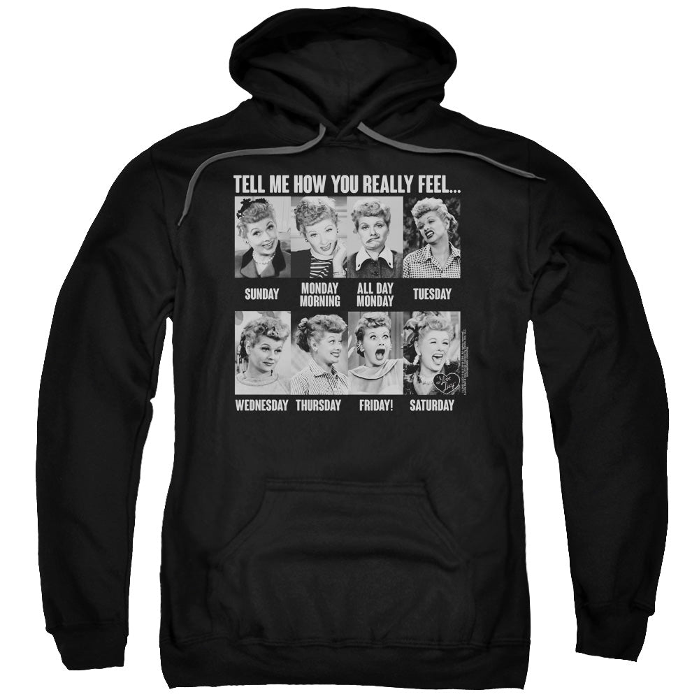 I Love Lucy 8 Days a Week Mens Hoodie Black