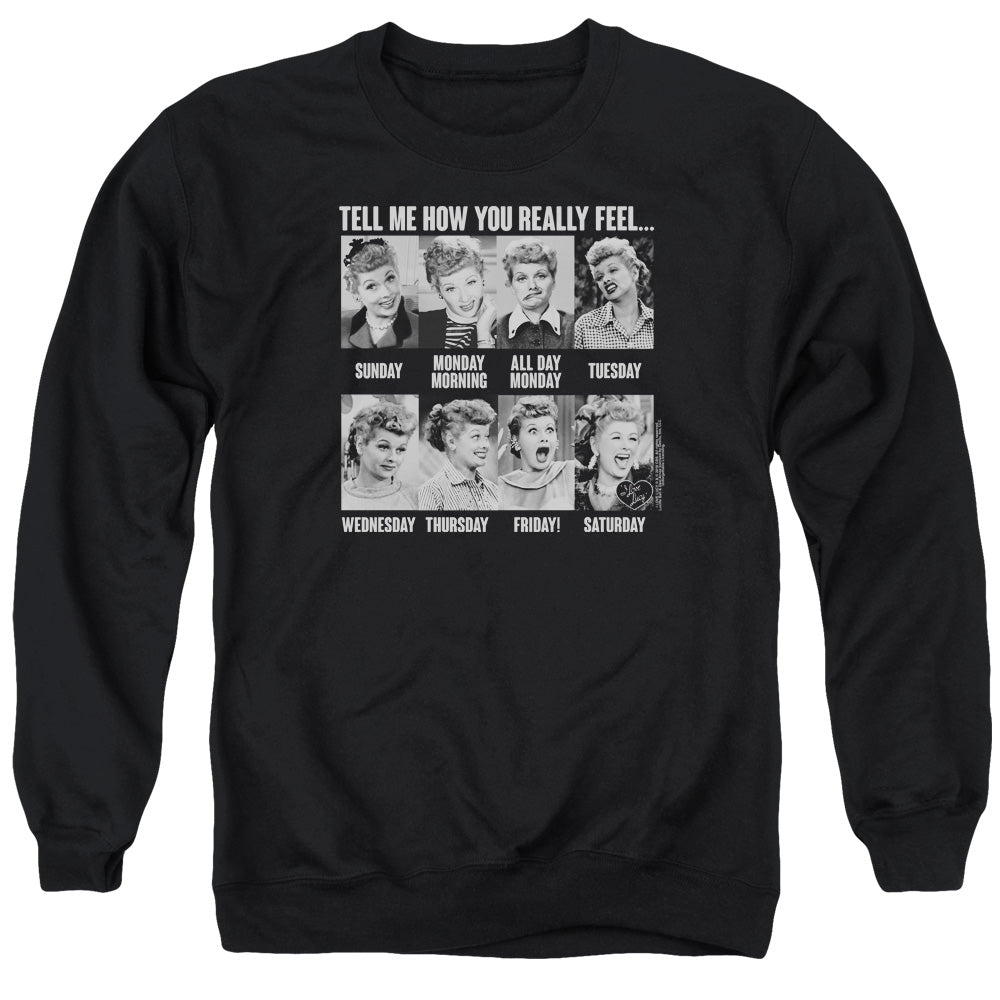 I Love Lucy 8 Days a Week Mens Crewneck Sweatshirt Black