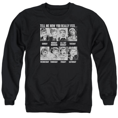 I Love Lucy 8 Days a Week Mens Crewneck Sweatshirt Black