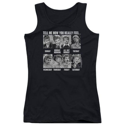 I Love Lucy 8 Days a Week Womens Tank Top Shirt Black