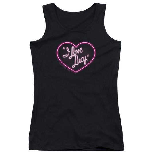 I Love Lucy Neon Logo Womens Tank Top Shirt Black