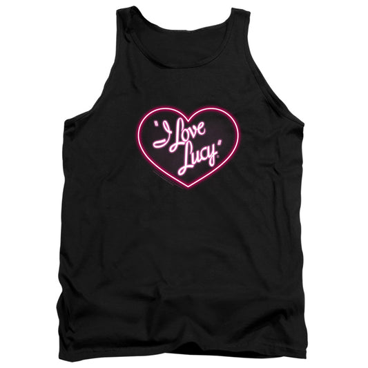 I Love Lucy Neon Logo Mens Tank Top Shirt Black