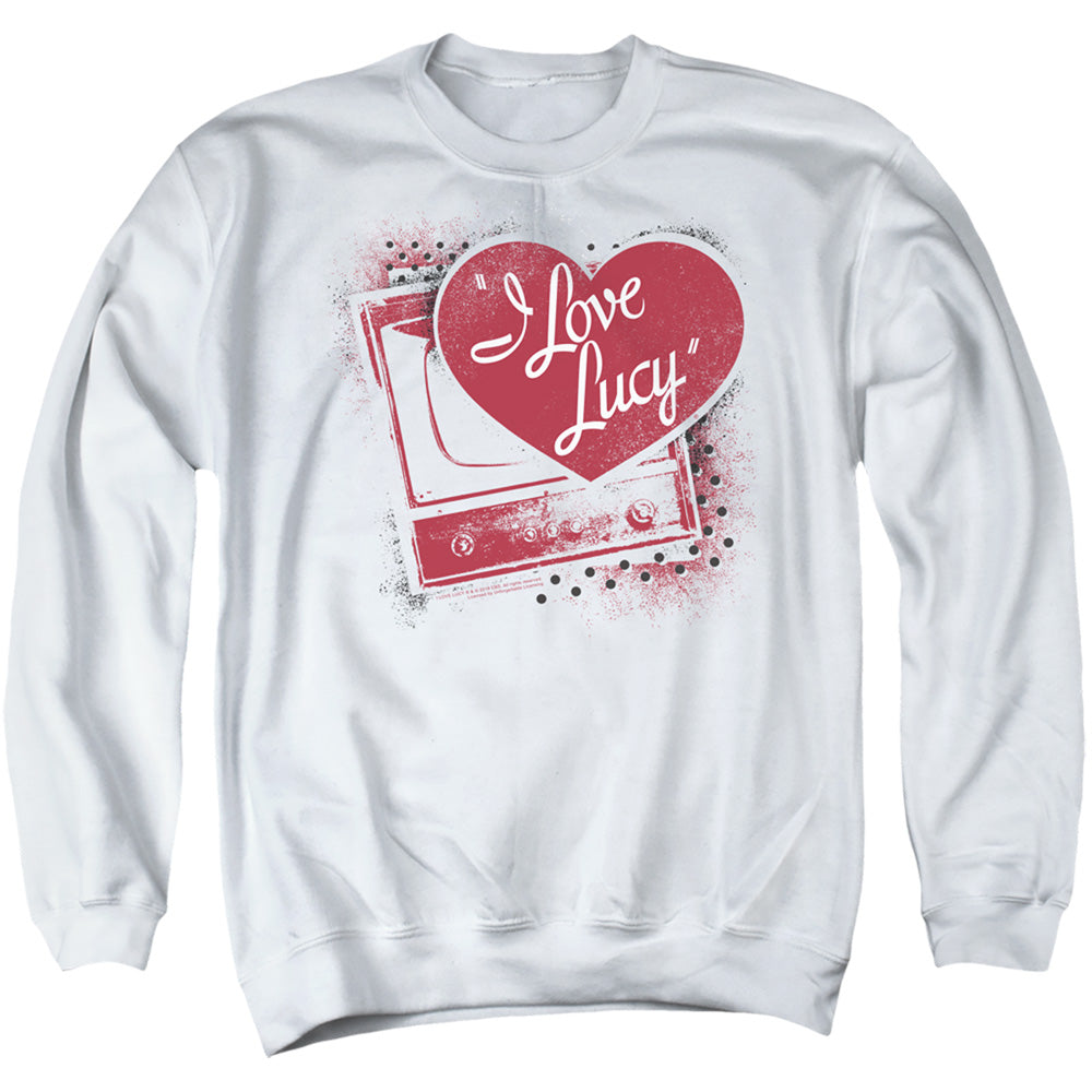 I Love Lucy Spray Paint Heart Mens Crewneck Sweatshirt White