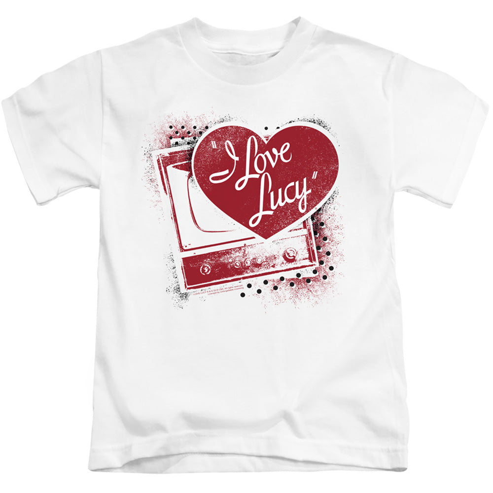 I Love Lucy Spray Paint Heart Juvenile Kids Youth T Shirt White