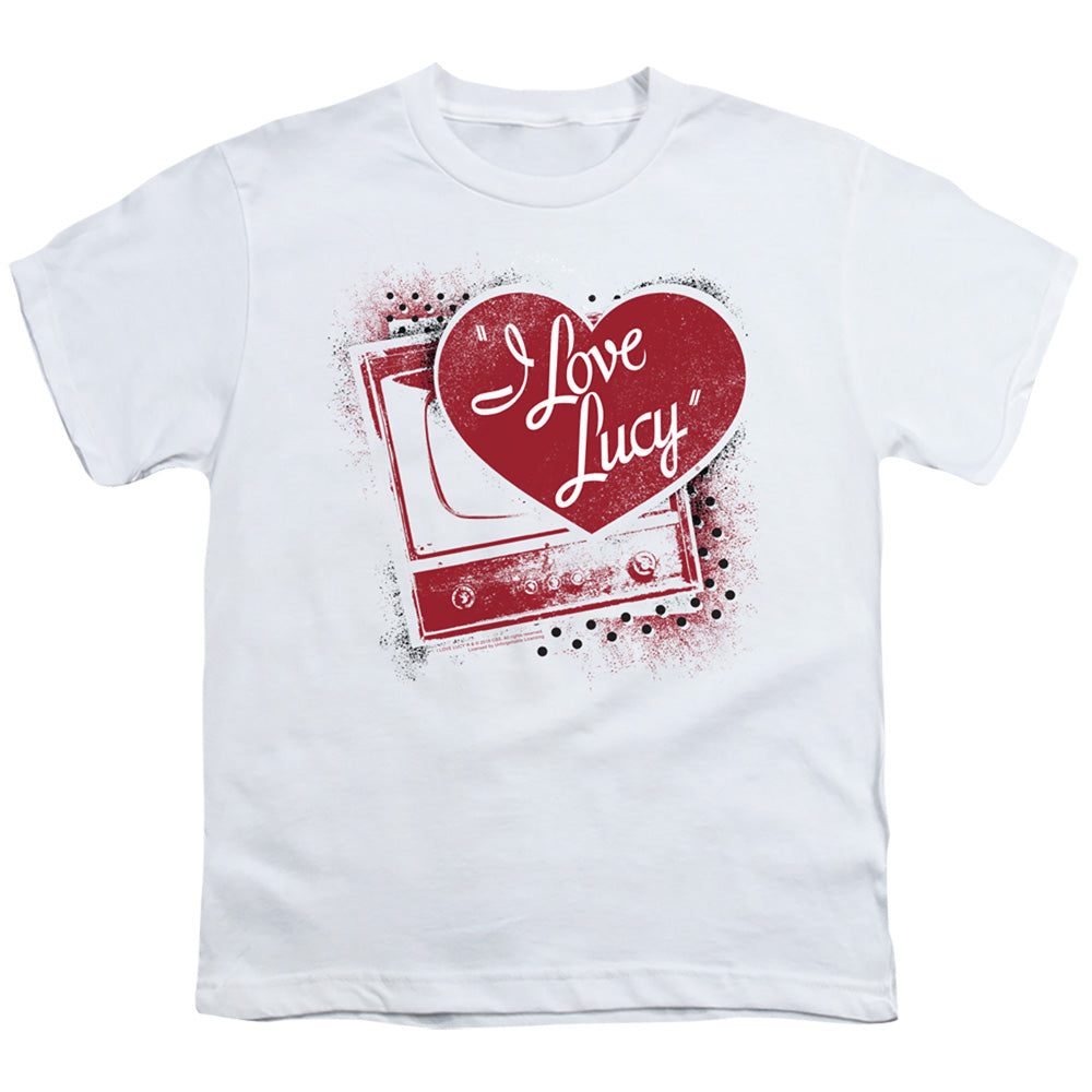 I Love Lucy Spray Paint Heart Kids Youth T Shirt White