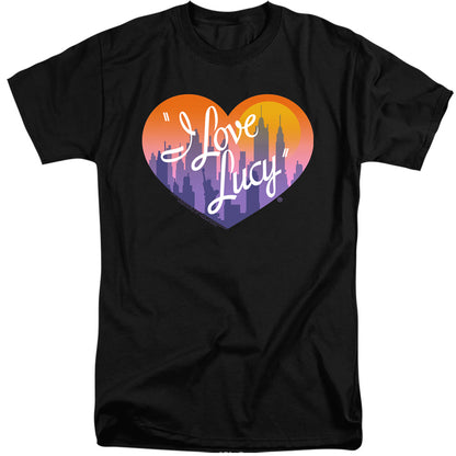 I Love Lucy Heart of the City Mens Tall T Shirt Black