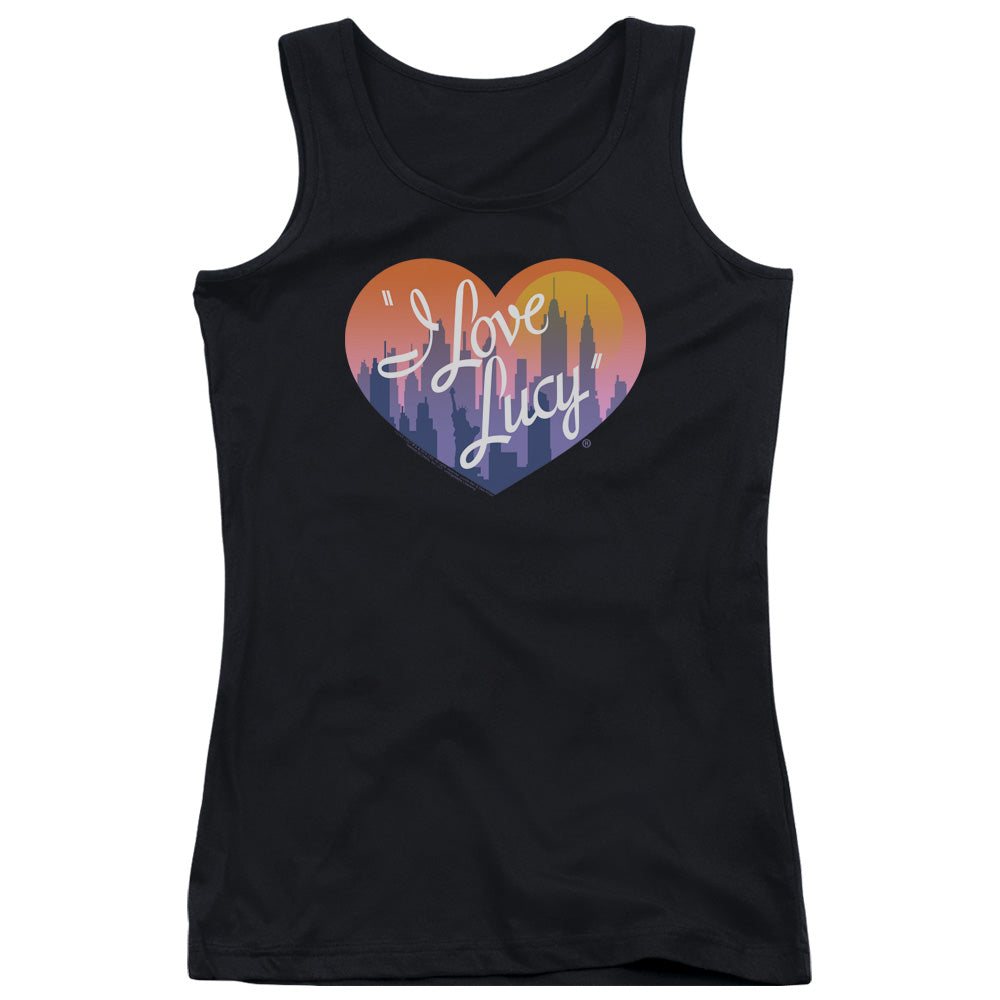 I Love Lucy Heart of the City Womens Tank Top Shirt Black