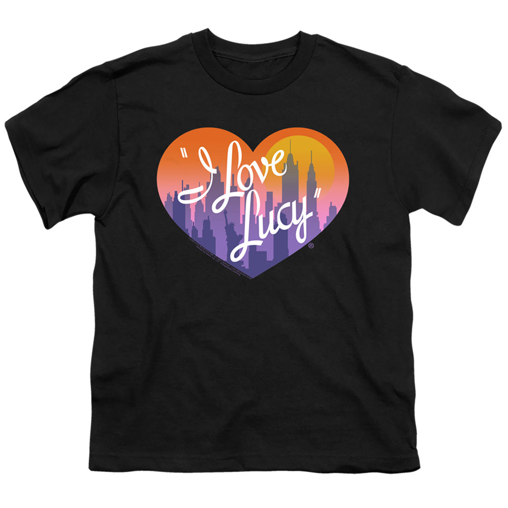 I Love Lucy Heart of the City Kids Youth T Shirt Black