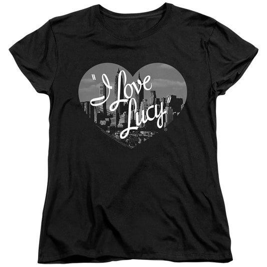 I Love Lucy Nostaic City S S Women's Tee Black