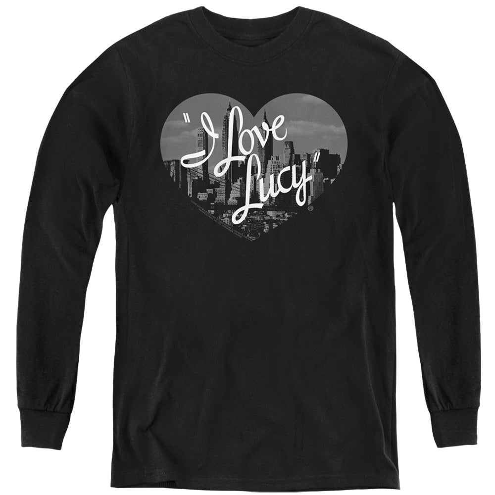 I Love Lucy Nostaic City Long Sleeve Kids Youth T Shirt Black