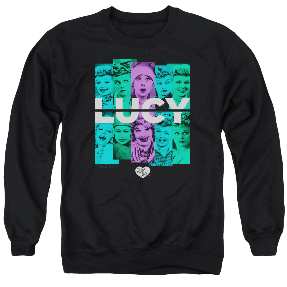 I Love Lucy Shades of Lucy Mens Crewneck Sweatshirt Black