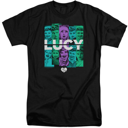 I Love Lucy Shades of Lucy Mens Tall T Shirt Black