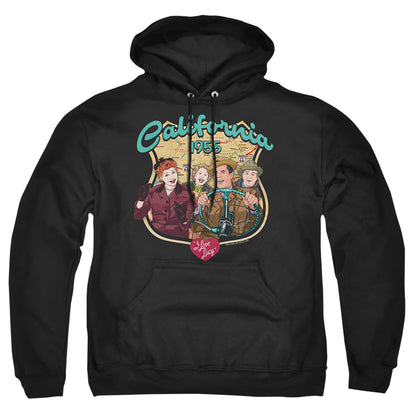 I Love Lucy Road Trip Mens Hoodie Black Officially Licensed