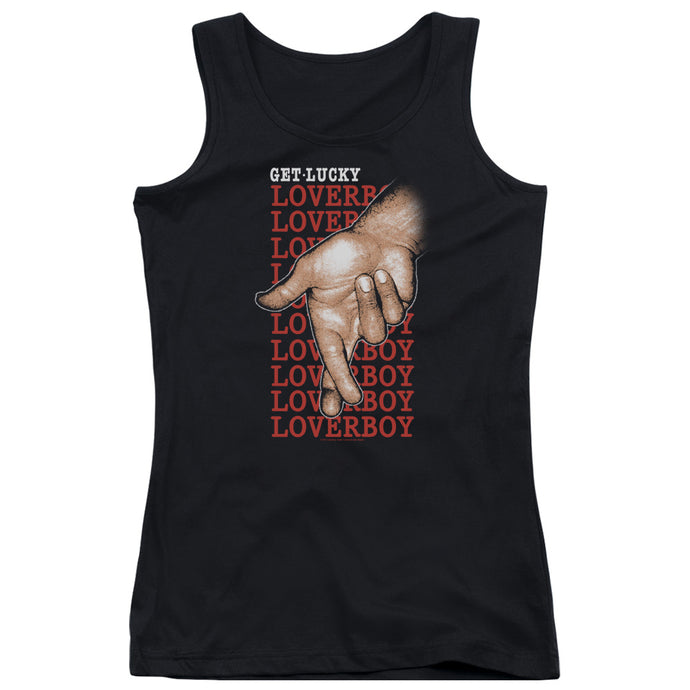 Loverboy Fingers Crossed Womens Tank Top Shirt Black