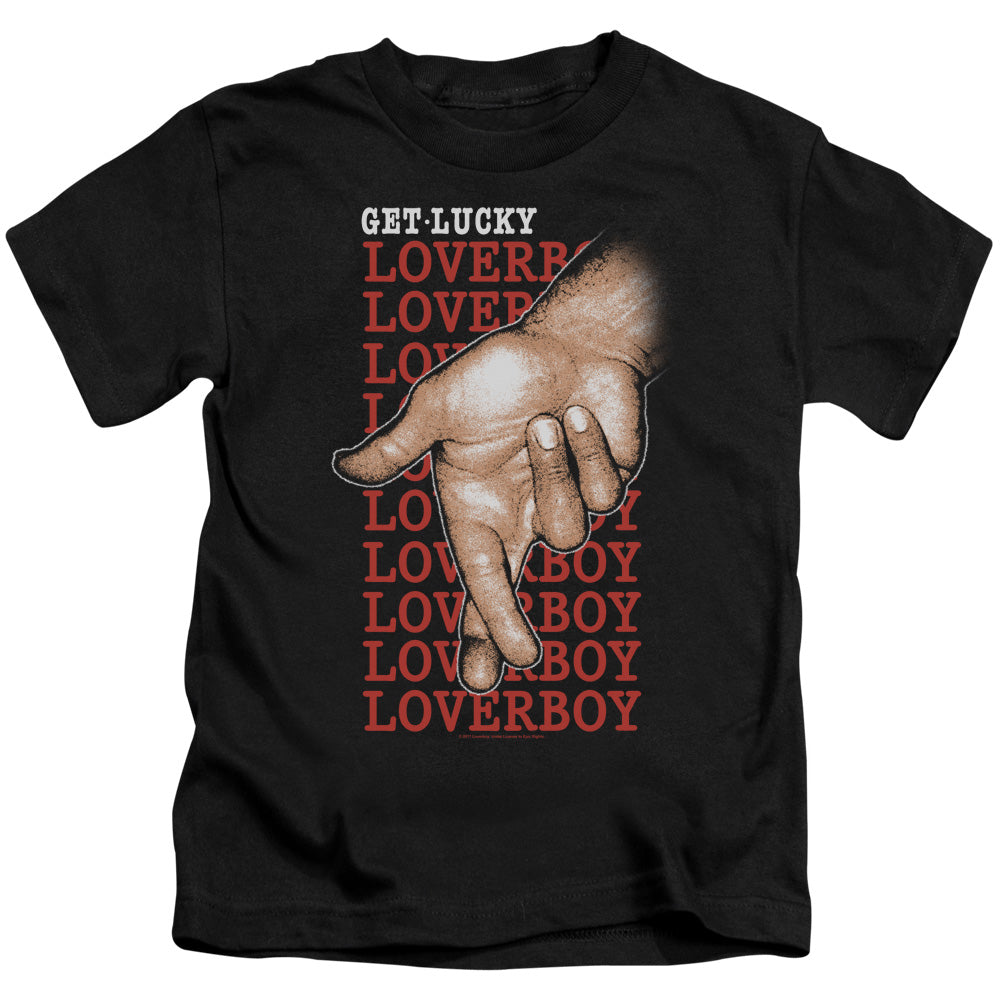 Loverboy Fingers Crossed Juvenile Kids Youth T Shirt Black