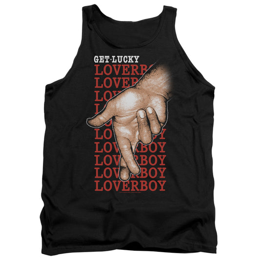 Loverboy Fingers Crossed Mens Tank Top Shirt Black