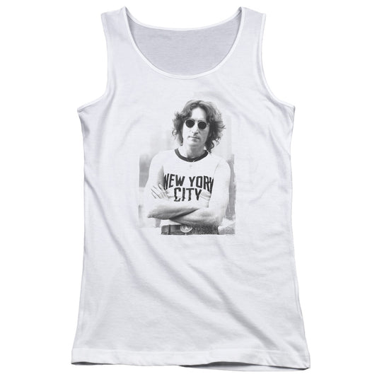 John Lennon New York Womens Tank Top Shirt White