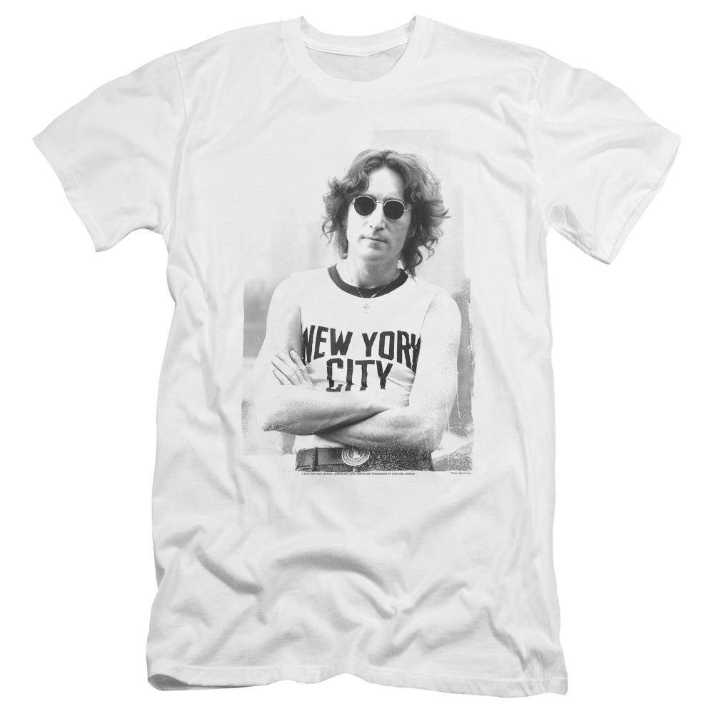 John Lennon New York Premium Bella Canvas Slim Fit Mens T Shirt White