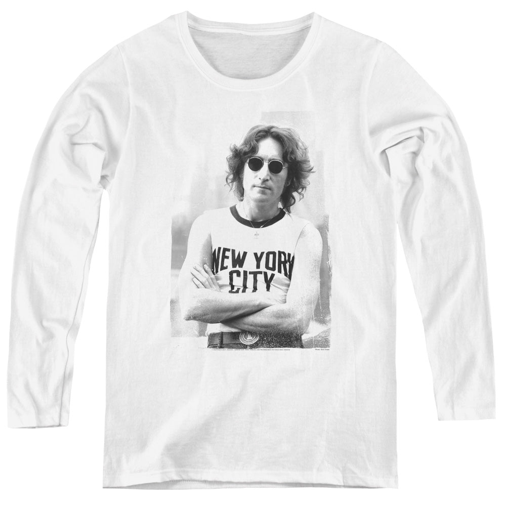 John Lennon New York Womens Long Sleeve Shirt White