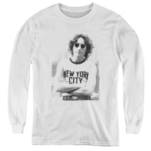 John Lennon New York Long Sleeve Kids Youth T Shirt White