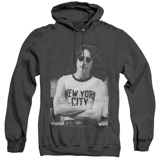 John Lennon New York Heather Mens Hoodie Black