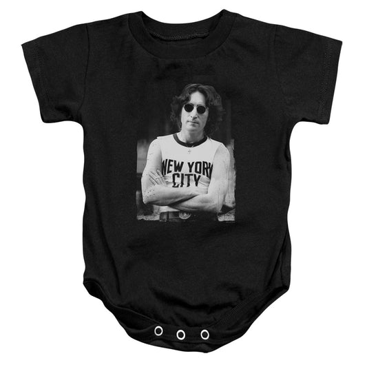 John Lennon New York Infant Baby Snapsuit Black