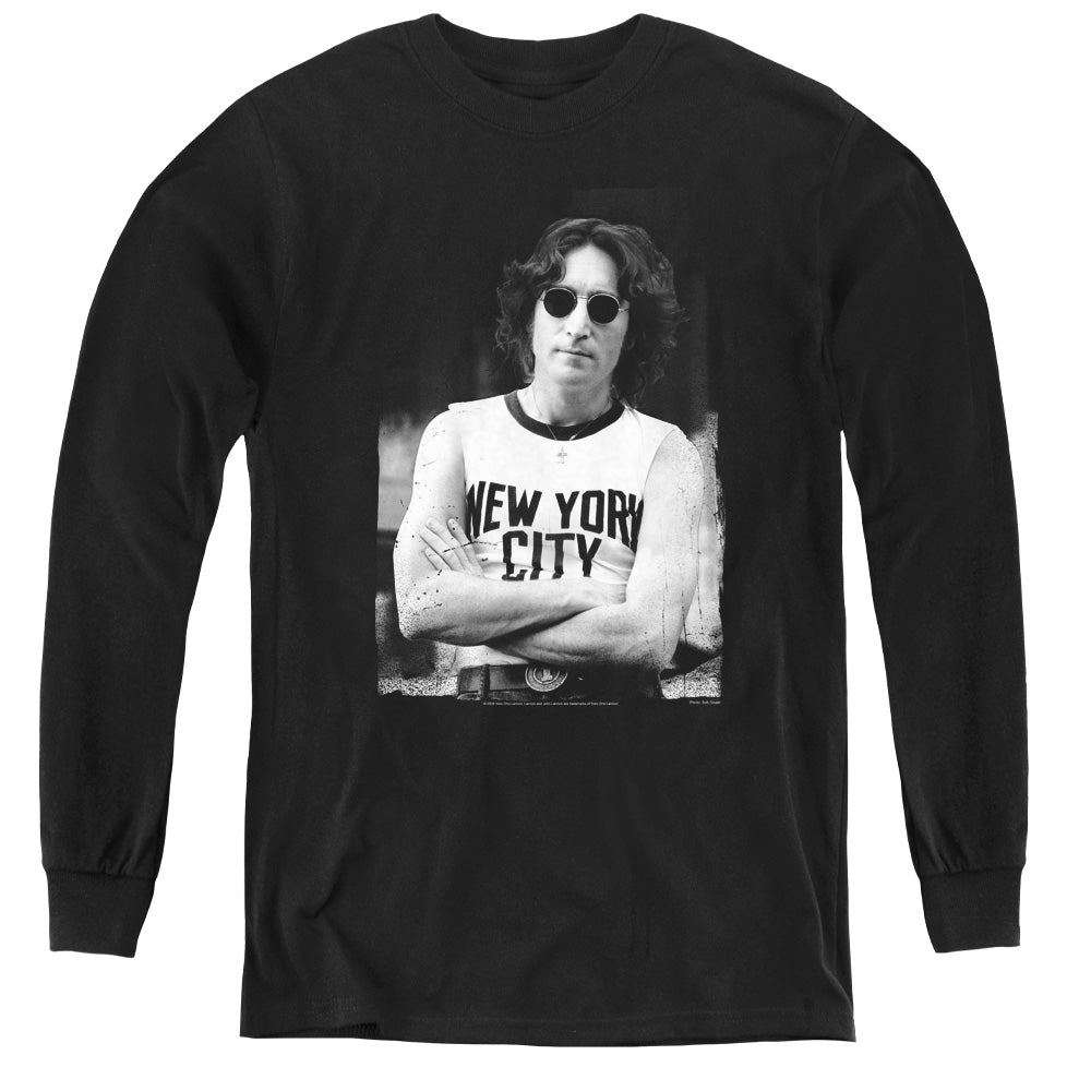 John Lennon New York Long Sleeve Kids Youth T Shirt Black