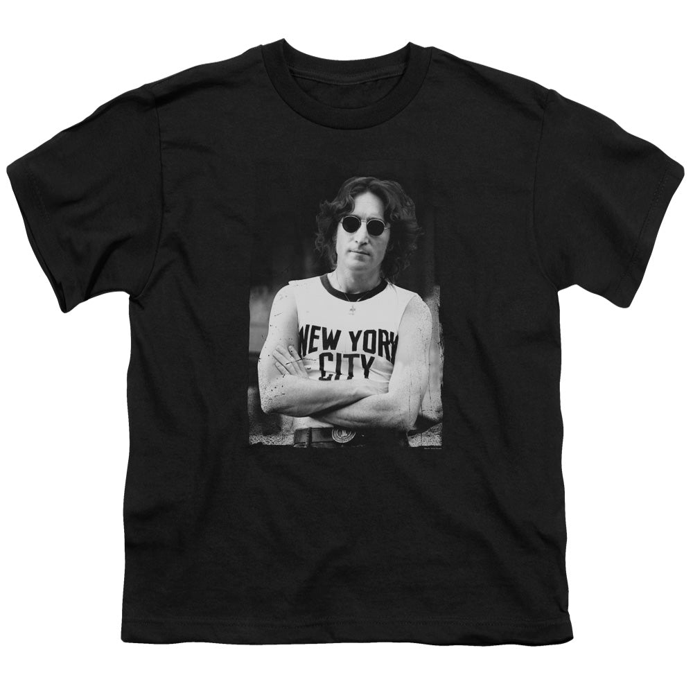 John Lennon New York Kids Youth T Shirt Black