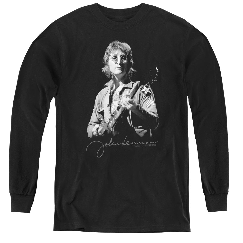 John Lennon Iconic Long Sleeve Kids Youth T Shirt Black