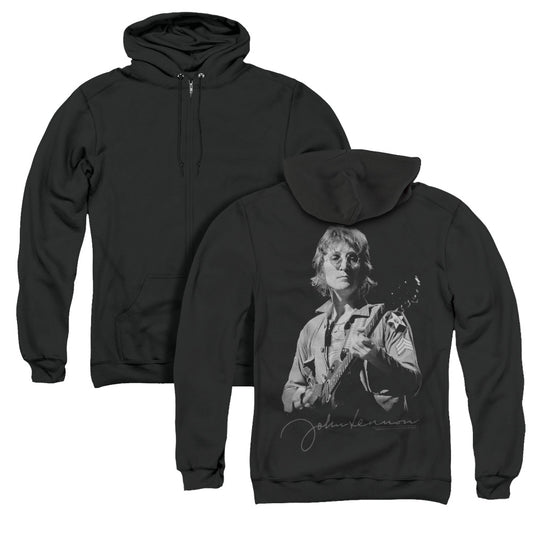 John Lennon Iconic Back Print Zipper Mens Hoodie Black