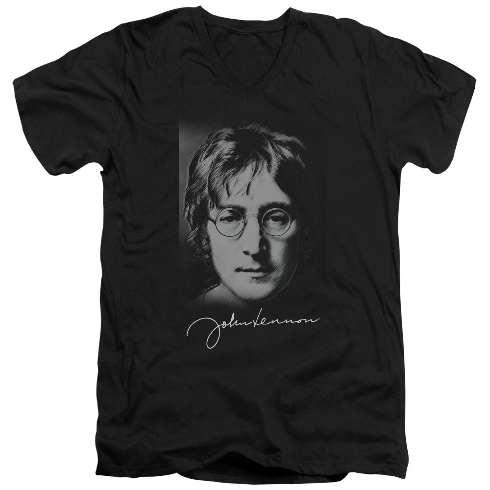John Lennon Sketch Mens Slim Fit V-Neck T Shirt Black